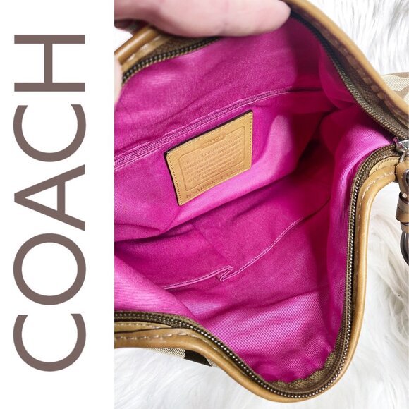 COACH Y2K SIGNATURE STRIPE PINK RUGBY DUFFLE BUCKET SHOULDER CROSSBODY BAG - Picture 8 of 16